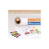 AHDTOPTAN Rulo Resim Kağıdı Seti 62 cm 50 metre (Bağlantı Ekipmanları Dahil) Oyun Aktivite Masaları ile Uyumlu