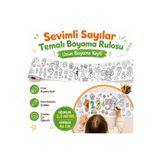 AHDTOPTAN Sevimli Sayılar Temalı Boyama Rulosu 32 cm x 2,5 Metre | Uzun Boyama Kağıdı