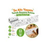 AHDTOPTAN Su Altı Yaşamı Temalı Boyama Rulosu 32 cm x 2,5 Metre | Uzun Boyama Kağıdı