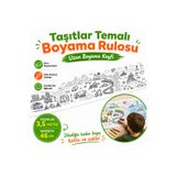AHDTOPTAN Taşıtlar Boyama Rulosu 46 cm x 2,5 Metre | Çocuklar İçin Uzun Boyama Kağıdı, Kalın Konturlu Eğitici Aktivite