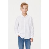AHENGİM Erkek Çocuk Modern Kesim Beyaz Polyester Basic Gömlek
