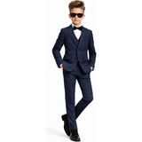 Ahengim Erkek Çocuk Slim Fit Premium Damatlık Smokin Takım Elbise AK4000 - Lacivert - 9 Yaş