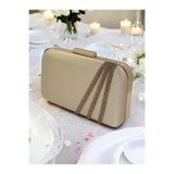 Ahenk Design Özel Tasarım Nude Saten Abiye Çanta, Rosegold Taş İşlemeli, Kadın Nişan Düğün Gece Clutch. 2026 Moda