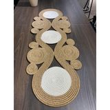 Ahenk Jüt Hasır Görünümlü Runner 40x110, Özel Tasarım Masa Örtüsü, Jüt (hasır krem)