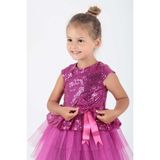 Ahenk Kids AHENGİM KIZ ÇOCUK ELBİSE KIZ ELBİSE PUL PAYETLİ AK2207 - Fuşya - 3 Yaş