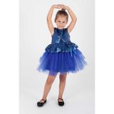 Ahenk Kids AHENGİM KIZ ÇOCUK ELBİSE KIZ ELBİSE PUL PAYETLİ AK2207 - Saks Mavisi - 2 Yaş