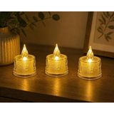 Ahes 3 Adet Dekoratif Mum Sarı Işık – Alev Efektli Tealight Gece Lambası