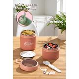 Ahes 66720 Yemek Termosu Çelik Yemek Termosu Lunch Box Taşınabilir Yemek Kabı Termos -Pembe