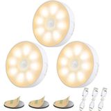 Ahes Adet Hareket Dedektörlü 8 LED Gece Lambası, Gece Lambası, USB Şarj Edilebilir, 3 Mod Ayarlanabilir, Otomatik/açık/kapalı, Yatak Odası, Dolap, Tuvalet, Koridorlar Için, 3000K Sıcak Beyaz