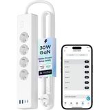 Ahes Akıllı Çoklu Priz 4 Güç 2 USB 2 Type-C Apple Homekit Destekli Beyaz MSP844SMA