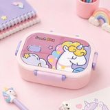 Ahes Bölmeli 304 Paslanmaz Çelik Çocuk Beslenme Kabı, Kilitli Lunch Box,pembe