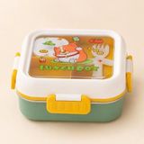 Ahes Bölmeli Paslanmaz Çelik Çocuk Beslenme Kabı, Kilitli Lunch Box,sarı