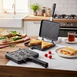 Ahes Çift Taraflı Ocak Üstü Döküm Tost Makinesi, Granit Efektli Yanmaz Yapışmaz Sandviç ve Tost Tavası - Hamburger, Omlet ve Aperatifler Için Ideal | Ergonomik Saplı Kolay Temizlenebilir Grill Tava