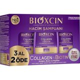 Ahes Collagen & Biotin Hacim Şampuanı | 3 x 300 ml | Ince Telli ve Hacimsiz Saçlar Için | Hidrolize Kolajen + Biotin + Biocomplex B11