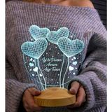 Ahes Günü Hediyesi, Anneye Hediye, Anneye Doğum Günü Hediyesi Balon Kalpler Küre Kişiye Özel 3D LED Lamba