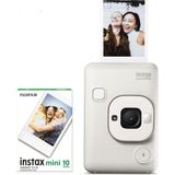 Ahes Instax Mini Liplay Hybrid Misty White Fotoğraf Makinesi 10'lu Film