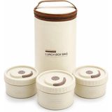 Ahes Isı Yalıtımlı Yemek Termosu ve Lunch Box Çantası, Vidalı Kapaklı Pp Dış Gövde ve Metal Iç Hazneli Taşınabilir Yemek Kabı Seti (2 Parça)