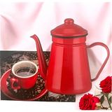 Ahes Kahve Demliği - 1,5 Litre (Büyük Boy)-Kırmızı