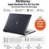 Ahes MacBook Pro 16.2 Inç Kılıf A2485 A2780 A2991 A3403 A3186 A3428 A3429 Uyumlu Simli Kristal Parlak Siyah Hard Case Şeffaf Sert Kapak Ince Koruyucu