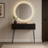 Ahes Metal Ayaklı Modern Dresuar – 80X20X20 Cm, Suntalam, Minimalist Antre ve Salon Konsol Dolabı