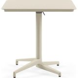Ahes Moon Katlanır Masa 80X80 cm - Bahçe, Balkon, Kafe, Restoran Için, Iç ve Dış Mekan Bej