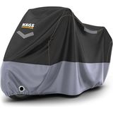 Ahes Motosiklet Brandası, Motor Kılıfı, Örtüsü Dış Mekan Motosiklet Örtüsü Su Geçirmez, Rüzgar, Toz Geçirmez, Motor Garaj Brandası, Kışa Dayanıklı (XL:245X95X125 Cm) - Siyah - Gri
