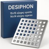 Ahes Paslanmaz Çelik 14X14 cm Kare Süzgeç Kapağı – 15X15 cm Yer Süzgeçleriyle Uyumlu Dayanıklı Yedek Üst Izgara