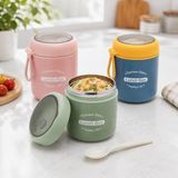 Ahes Paslanmaz Çelik Yemek Termosu 530 Ml, Kaşıklı Taşınabilir Yemek Kabı, Çelik Iç Hazneli Lunch Box, Askılı Kapaklı Saklama Kabı, Pembe Yeşil Mavi Renk Seçenekli