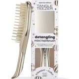 Ahes Teezer Mini Ultimate Detangler Chrome Saç Açıcı Fırça Islak ve Kuru Saçlar Için Champagne Gold Patentli Çift Katmanlı Diş Teknolojisi Seyahat Boyu