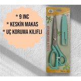 Ahes Ticaret Taksun/kumaş Terzi Makası/çok Keskin/uç Koruma Kılıflı / 9 "ınç, TYB20ZSBQMV4ZNP082