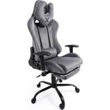 Ahes XG500 Kadife Kumaş Metal Iskelet Premium Gaming Koltuk 180° Yatabilen Ergonomik Oyuncu Koltuğu 2d Kol Dayamalı - Gri
