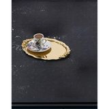 Ahir Ticaret 1Adet Oval-Bulut Model Gül Motifli Kahve-Çay Sunum Tepsisi 25 Cm X 20 Xm