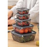 AHİR TİCARET 5'li Erzak Bakliyat Saklama Kabı Seti (2500ml, 1500ml, 900ml, 500ml, 250ml)