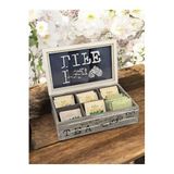 Ahir Ticaret Bambu-Ahşap 6 Bölmeli Kapaklı Çay Kutusu, Çok Renkli