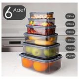 AHİR TİCARET Bee Home Şeffaf 6 Lı Saklama Kabı