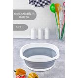 AHİR TİCARET Katlanabilir Leğen Akordiyon Badya 5 Lt Leğen Katlanabilir Badya