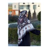 Ahivera Azelya Desenli Queen Krep Büyük Boy Eşarp 130x130