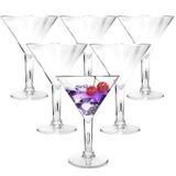 AHKUNMT 6PC Akrilik Martini Bardakları, 7oz Kırılmaz Plastikten Üretilmiş Plastik Martini Bardakları, Kırılmaz ve Havuz Kenarı, Açık Havada, Kamp ve Daha Fazla Kullanım için Mükemmel, Yeniden Kullanılabilir