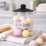 Ahl Shop 1,8 L Cam Deterjanlık Kavanoz – Amber Renk, Kapaklı “bath Bombs” Saklama Kabı, Çamaşır Deterjan Kapsülü ve Pod Düzenleyici