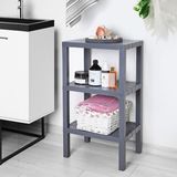 Ahl Shop 3 Katlı Köşe Rafı | Banyo, Mutfak ve Kiler Için Yer Tasarruflu Organizer | Çok Amaçlı Plastik Raf | 3 Farklı Renk Seçeneği (38X29X74CM) (Gri)