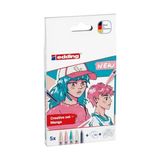 Ahl Shop 5300 Ince Uçlu Akrilik Markör ve Edding 1800 Teknik Çizim Kalemi 5'li Manga Seti - 01-Siyah