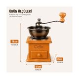 Ahl Shop Ahşap Hazneli Kahve Değirmeni, Metal Mekanizmalı Manuel Kahve Öğütücü, Çekmeceli El Değirmeni, Ayarlanabilir Öğütme Hazneli Mutfak Kahve Öğütücüsü