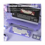 Ahl Shop AK680 65% Kablolu Hotswap Mekanik Oyun Klavyesi,68 Tuşlu Taşınabilir Anti-Ghosting Klavye,gökkuşağı Arkadan Aydınlatmalı Programlanabilir,ergonomik,kahverengi Mor Beyaz, Anahtar-Mavi