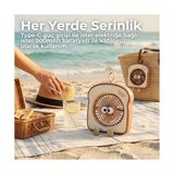 Ahl Shop Asonic 3 Hız Kademeli Masaüstü Mini Fan - Sevimli Tost Ekmeği Tasarımlı Şarj Edilebilir Karikatür Vantilatör, Type-C Şarj Girişli, 45 Derece Ayarlanabilir Açılı Kişisel Masa Fanı