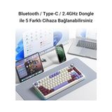 Ahl Shop Aula AU75 3 Modlu Rgb Hot Swap Mekanik Tkl Seiya Switch Kablosuz Makrolu Klavye Siyah