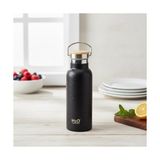 Ahl Shop Bambu Kapaklı Siyah Çelik Termos Matara - 500 ml Sızdırmaz Kilitli Mug - Doğal Ahşap Detaylı Sıcak ve Soğuk Tutan Ofis Termosu - 230 ml