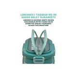 Ahl Shop Bento 1650ML Lunchbox 2 Katlı 3 Bölmeli Paslanmaz Çelik Sefer Tası Yemek Kutusu (Yeşil) - 0,5 x 7 cm
