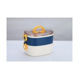 Ahl Shop Beslenme Kutusu Iki Katlı - Paslanmaz Çelik - 1900ML Yeni Nesil Beslenme Kabı Lunch Box (Mavi) - 0,5 x 7 cm