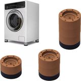 Ahl Shop Beyaz Eşya Ayağı Çamaşır Makinesi Mobilya Titreşim Önleyici Kaydırmaz 4 Lü Set Kahverengi (3,5 Cm)