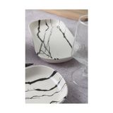 Ahl Shop Beyaz Mermer Noyan Kayık Tabak 28 cm 2 Adet 17951